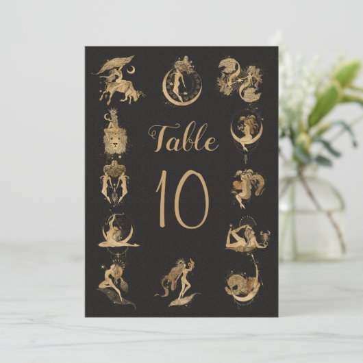 十二星座のテーブルナンバー表 招待状 (スタンド正面)