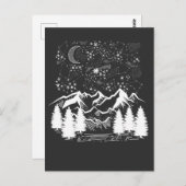 十二星座の夜空 星のきらめく山々 ポストカード (正面/裏面)