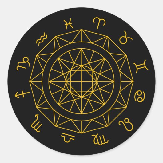 十二星座占星術ホイール ラウンドシール (正面)