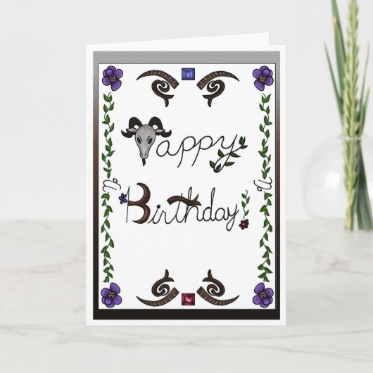 十二星座誕生日カード 山羊座 招待状 (正面)