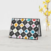 十二星座 占星術 ホロスコープ サイン シンボル カード (黄色い花)