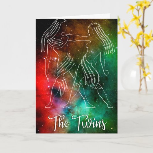 十二星座:双子座 '双子' カード (黄色い花)