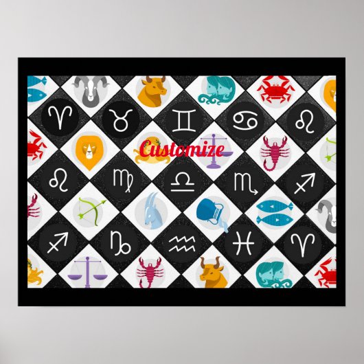 十二星座 太陽の位置 星占いカレンダー サンダーコーブ ポスター (正面)