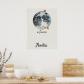 十二星座 水瓶座 宇宙 ぬりえ壁掛けアート ポスター (キッチン)