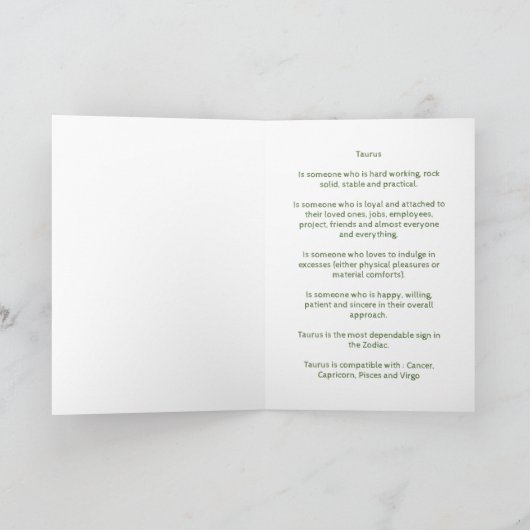 十二星座：牡牛座 '雄牛' カード (内部)