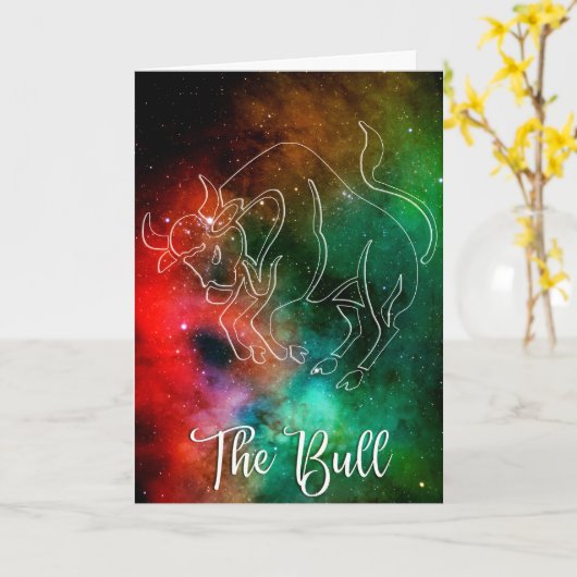 十二星座:牡牛座 '雄牛' カード (黄色い花)