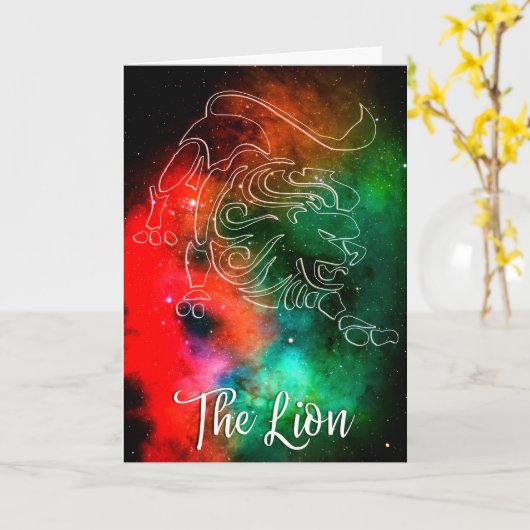 十二星座：獅子座 'The Lion' カード (黄色い花)