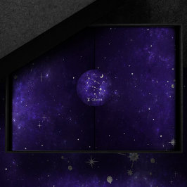 十二星座 紫色 双子座 | 宇宙占星術 ホロスコープ ラウンドシール