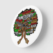 十二月十二日、黒人歴史月間、クワンザ、メラニン ラウンド壁時計 (傾斜)