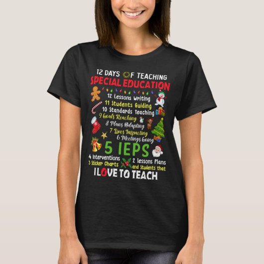 十二特別教育教え先生小妖精や小人の日 Tシャツ (正面)