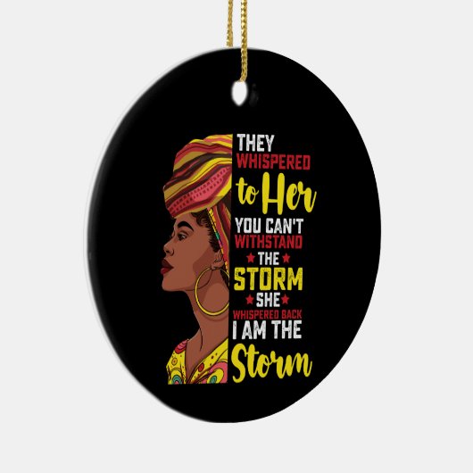 十二番目の私は嵐メラニンブラック女の子 セラミックオーナメント (右)