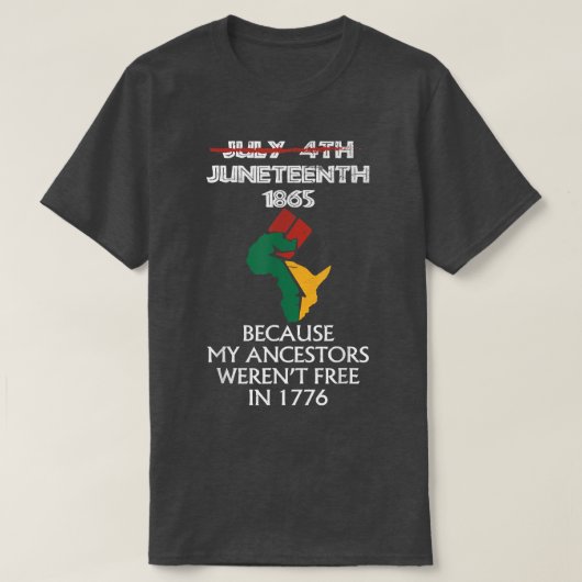 十二祖先黒アフリカ系アメリカ国旗P Tシャツ (デザイン正面)