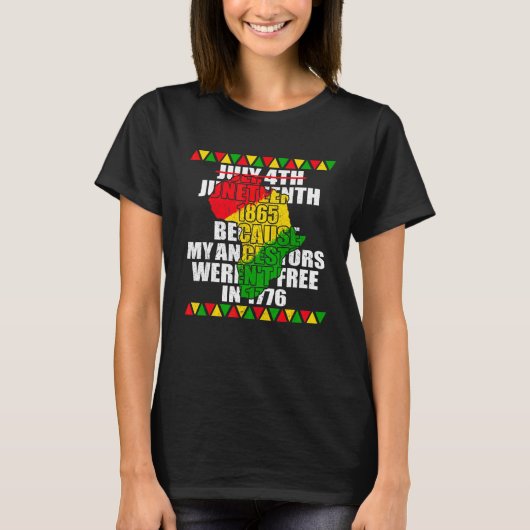 十二祖先黒アフリカ系アメリカ国旗P Tシャツ (正面)