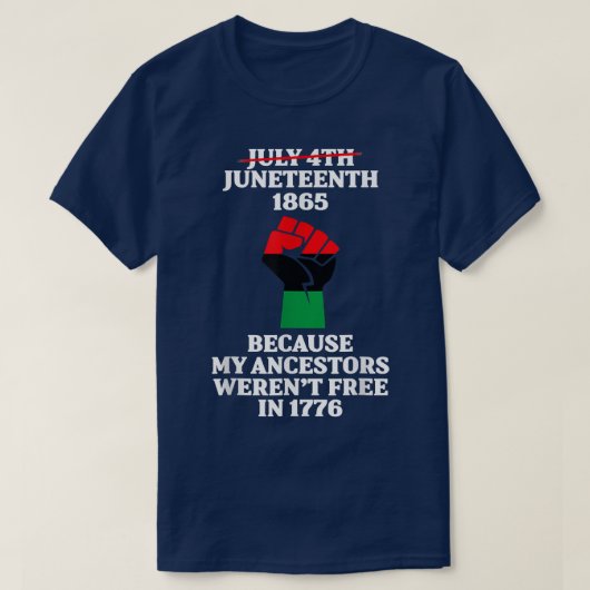 十二祖先黒アフリカ系アメリカ国旗P Tシャツ (デザイン正面)