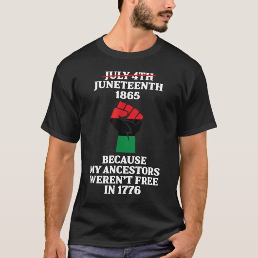 十二祖先黒アフリカ系アメリカ国旗P Tシャツ (正面)