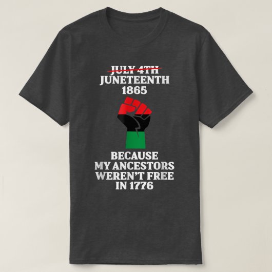 十二祖先黒アフリカ系アメリカ国旗P Tシャツ (デザイン正面)