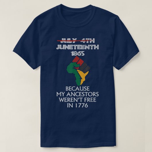 十二祖先黒アフリカ系アメリカ国旗P Tシャツ (デザイン正面)
