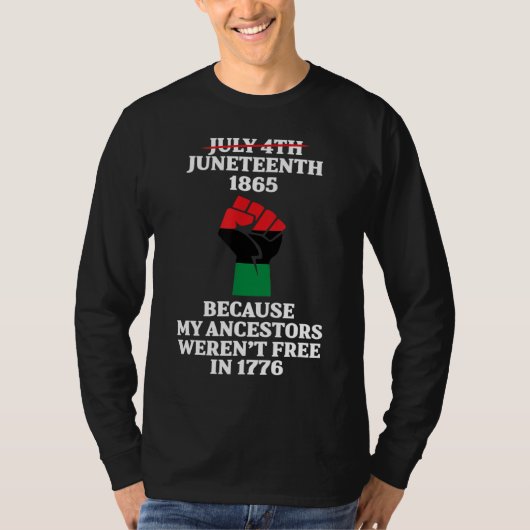 十二祖先黒アフリカ系アメリカ国旗P Tシャツ (正面)
