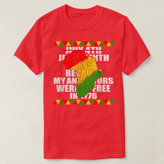 十二祖先黒アフリカ系アメリカ国旗P Tシャツ (デザイン正面)