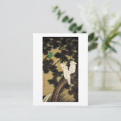 十二老松鸚鵡図、若冲松と鸚鵡、寂聴 ポストカード (スタンド正面)