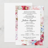 十五歳の誕生日招待状（水彩画） 招待状 (正面/裏面)