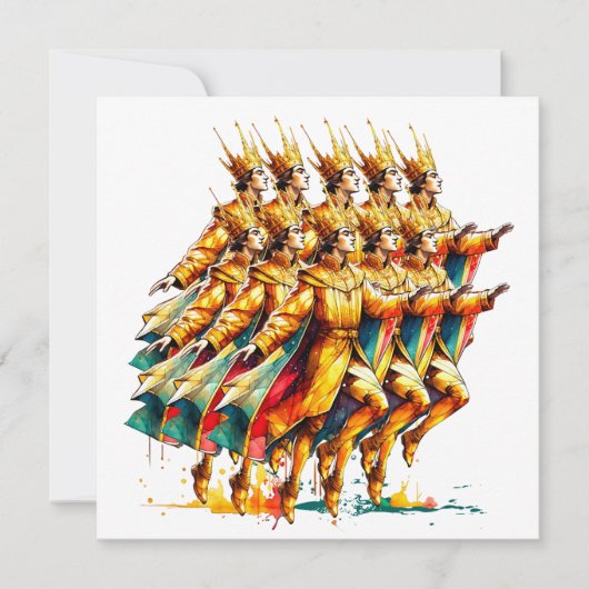 十人の貴族が飛び跳ねる | クリスマスの12日 シーズンカード (正面)