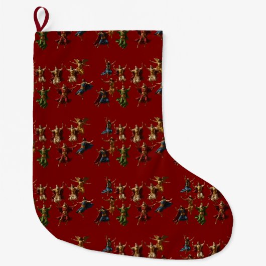 十人の飛躍する君主 十戒ベクター ラージクリスマスストッキング (正面)