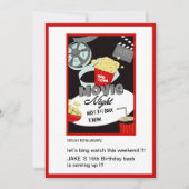 十代のブルービンゲ映画のおもしろい誕生日の夜 招待状 (正面)