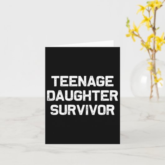 十代の娘の生き残りおもしろいパパのジョーク父の カード (黄色い花)