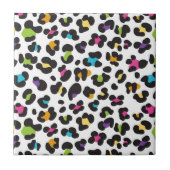 十代の若者たちのカラフルなチータのヒョウのプリントのギフト タイル (正面)