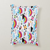 十代のemoの虹のスカルの背景 アクセントクッション (裏面(縦))