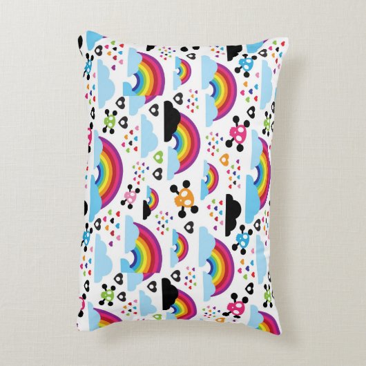 十代のemoの虹のスカルの背景 アクセントクッション (裏面(縦))