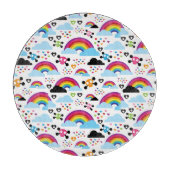 十代のemoの虹のスカルの背景 カッティングボード (正面)