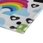 十代のemoの虹のスカルの背景 カッティングボード (角)