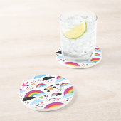 十代のemoの虹のスカルの背景 コースター (側面)