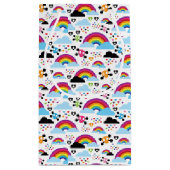 十代のemoの虹のスカルの背景 スモールペーパーバッグ (裏面)