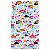 十代のemoの虹のスカルの背景 スモールペーパーバッグ (正面)