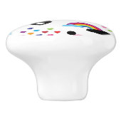 十代のemoの虹のスカルの背景 セラミックノブ (側面)