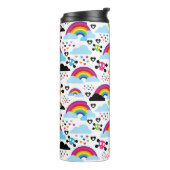 十代のemoの虹のスカルの背景 タンブラー (回転左)