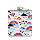 十代のemoの虹のスカルの背景 フラスク (裏面)