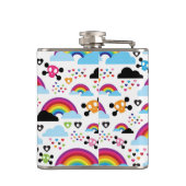 十代のemoの虹のスカルの背景 フラスク (裏面)