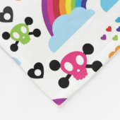 十代のemoの虹のスカルの背景 フリースブランケット (角)