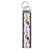 十代のemoの虹のスカルの背景 リストバンドキーホルダー (鍵トップ)