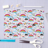 十代のemoの虹のスカルの背景 薄葉紙 (クラフト)