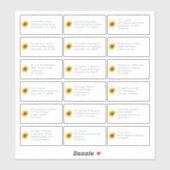 十八個人名住所結婚ゲストヒマワリ シール (シート)