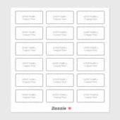 十八個人名称及び会社業務 シール (シート)