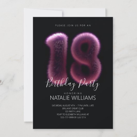 十八歳 招待状 (正面)