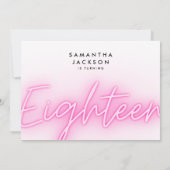 十八歳 |第18回ピンクネオン誕生日パーティー 招待状 (裏面)