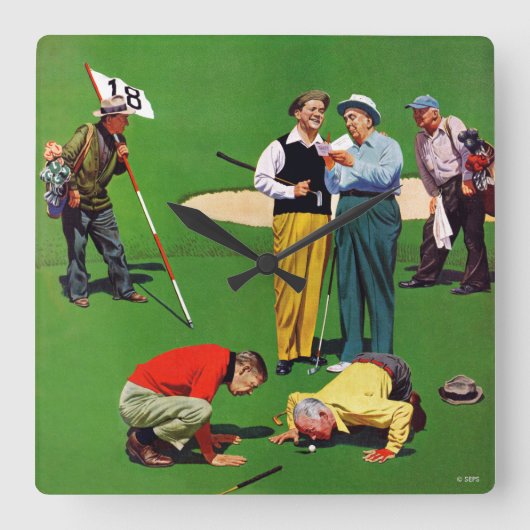 十八番ホール スクエア壁時計 (正面)