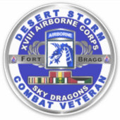 十八空挺隊砂嵐退役軍人 シール (正面)